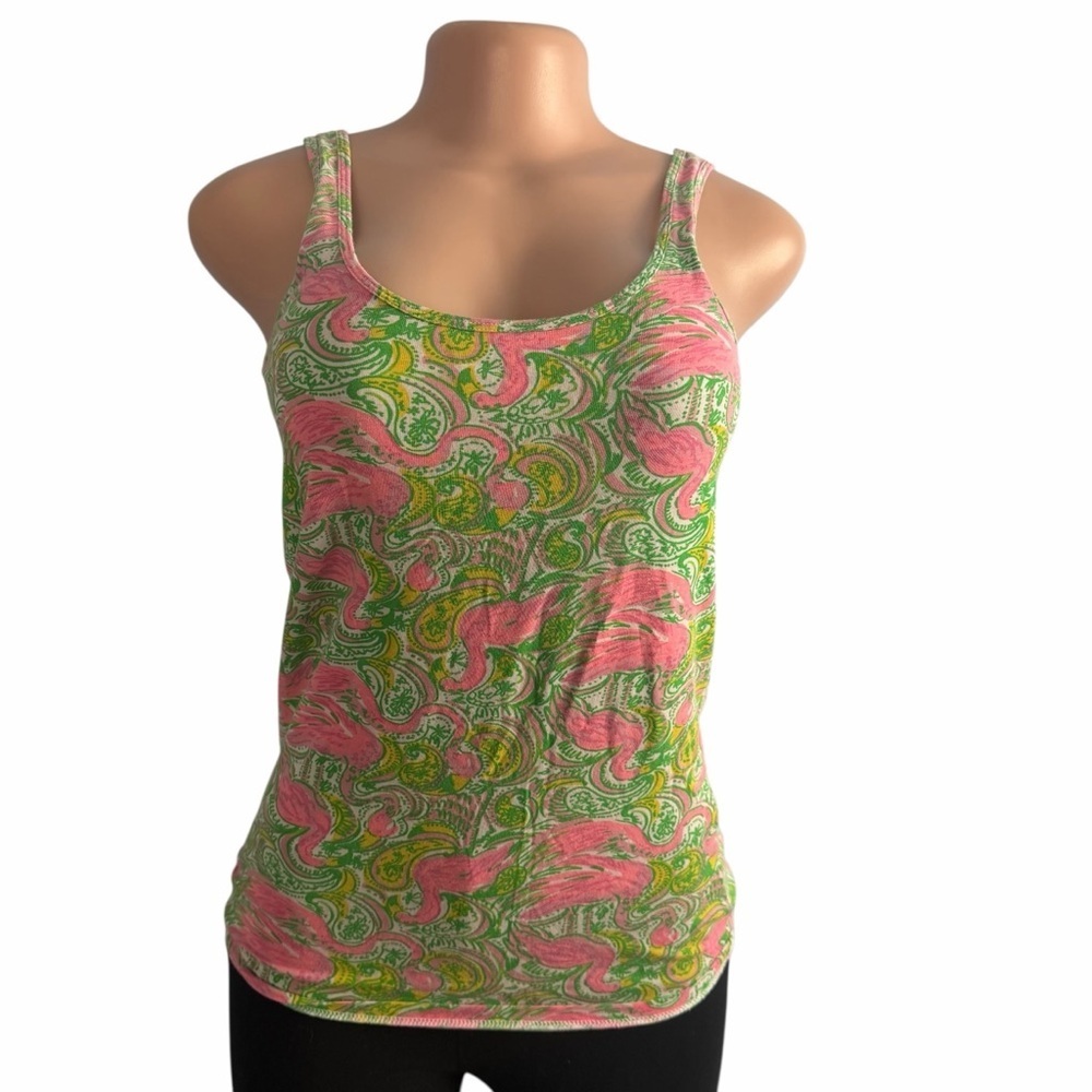3/$30 ☀️ Lilly Pulitzer Tabbie Pink Flamingos Sleeveless Tank Top